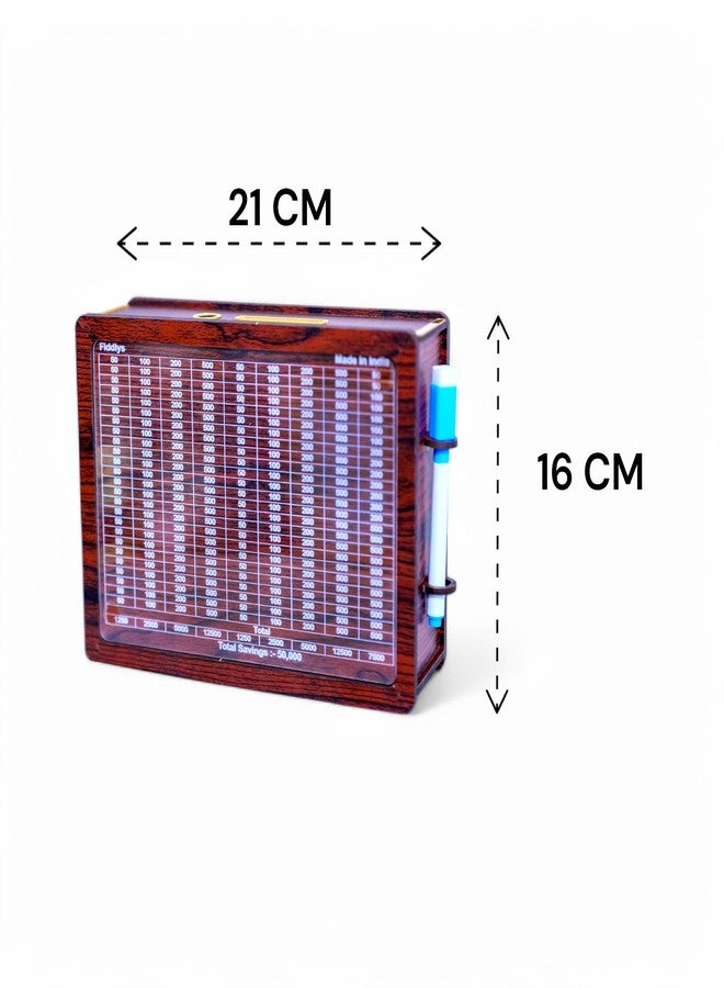 فيدلايز حصالة نقود خشبية من فيدليز للأطفال من عمر سنتين إلى ست سنوات، صندوق تحدي الادخار، صندوق نقود، هدية تعليمية للأطفال (حامل أقلام بقيمة 50,000 روبية) - Image 3
